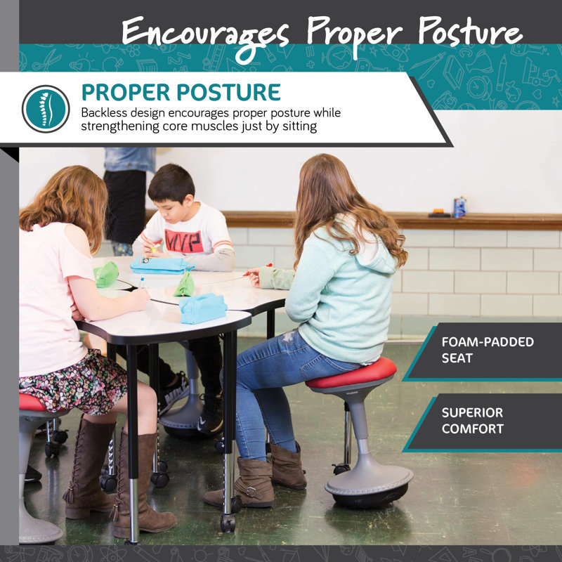 ErgoFlex Gray Adjustable Height Active Learning Stool