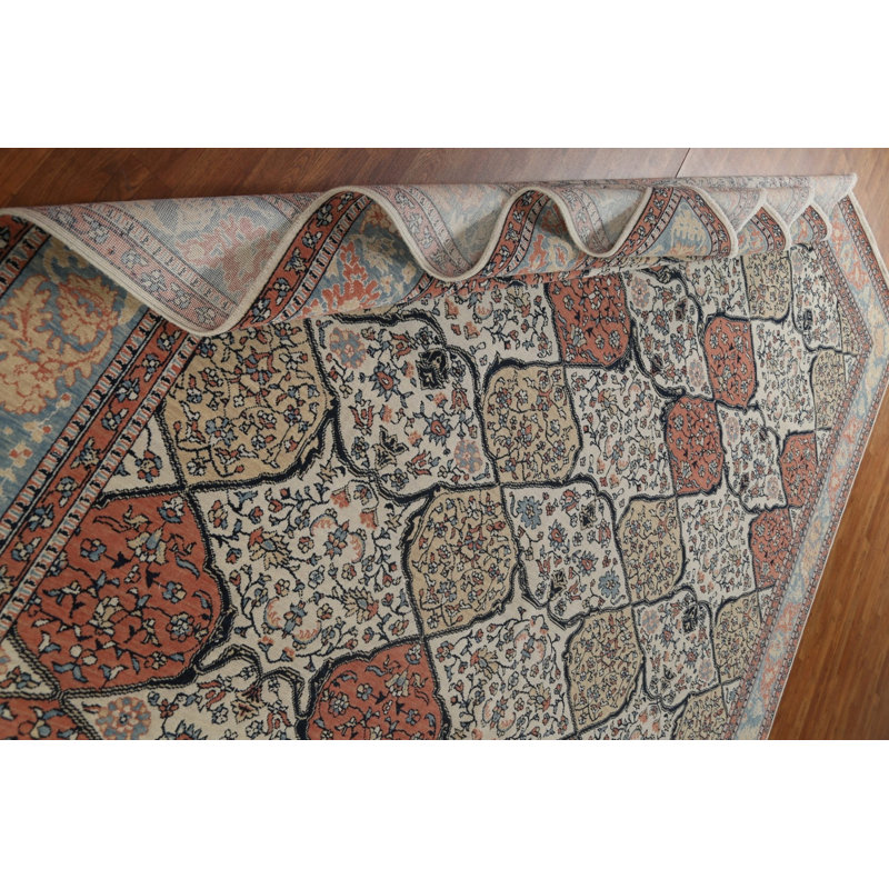 Tapis oriental géométrique Bakhtiari noué à la main 10 x 13