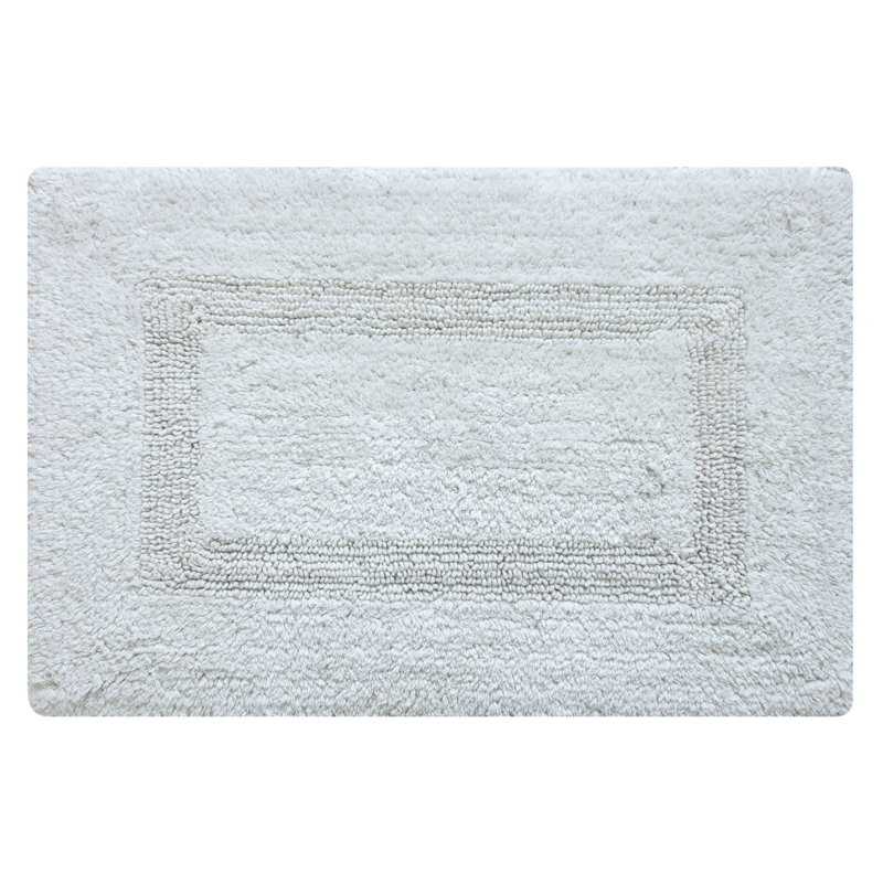 Edilio Cotton Bath Rug, Silver, 16'' W x 24'' L