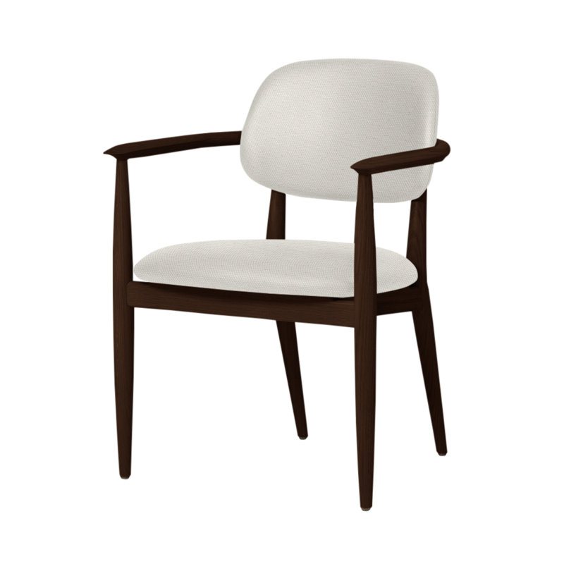 Chaise Slow de Space Copenhagen, Chêne brun foncé, Toile naturelle