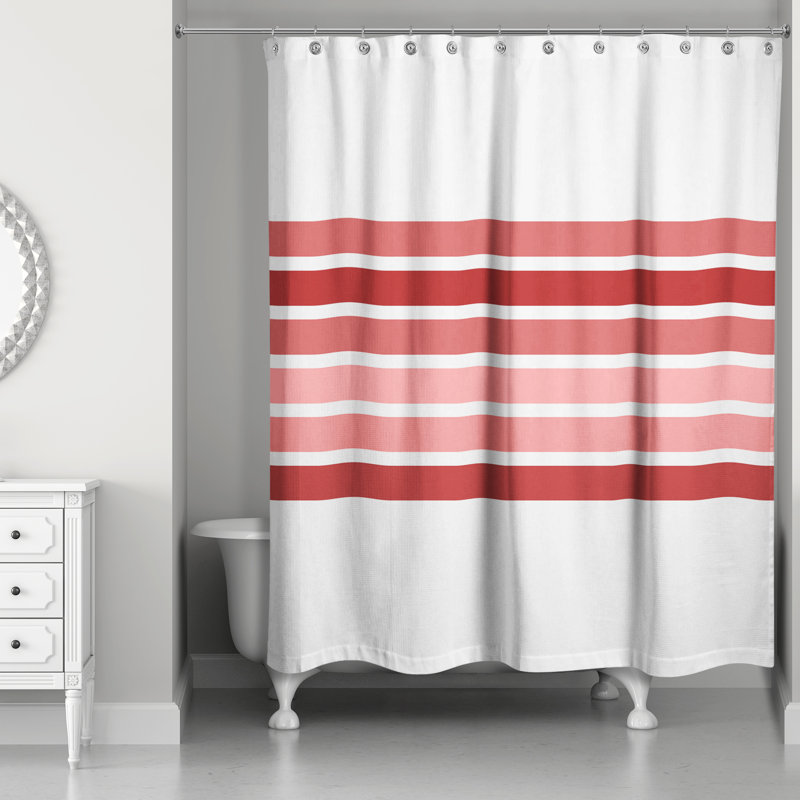 Rideau de douche simple Perine, Rouge