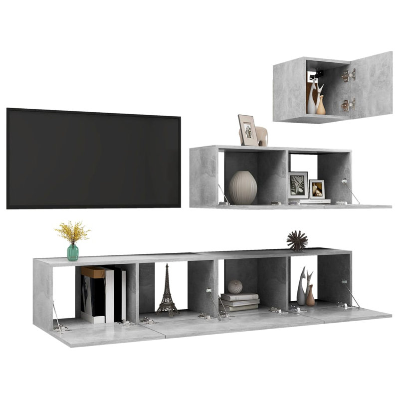 Blackmun TV Stand for TVs up to 88", Concrete Grey, 160cm