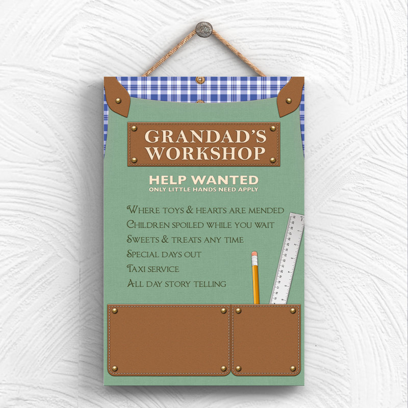 Grandads Workshop Apron - Print on MDF