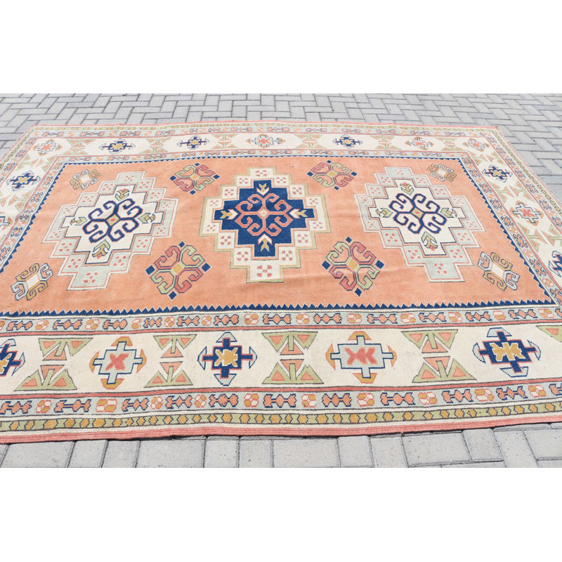 Tapis surdimensionné en laine turque Oushak fait à la main et parfait pour ajouter une touche d'orange éclatante à votre espace de vie ou à votre chambre à coucher