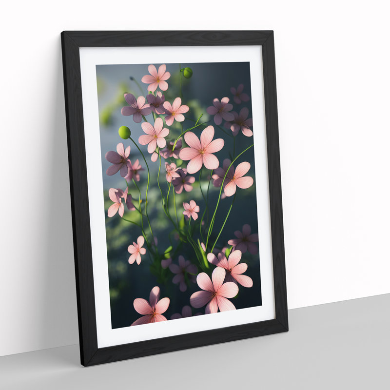 Garden Flowers - Single Picture Frame Print, Black, 64cm H x 46cm W x 2cm D