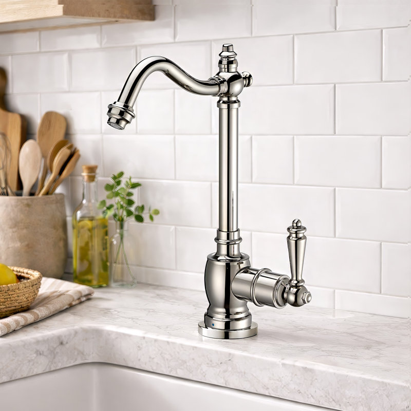 Robinet d'eau froide avec bec traditionnel Whitehaus, Nickel poli