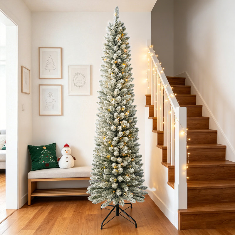 Arbre de Noël artificiel en flocons pré-éclairé, 6.5' H
