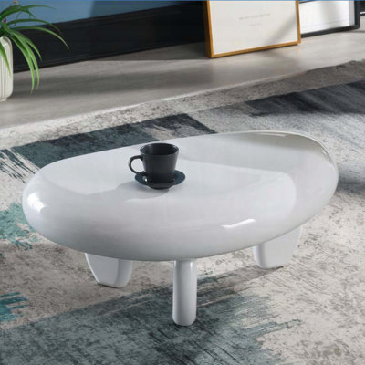 Table de bout blanche ultrabrillante
