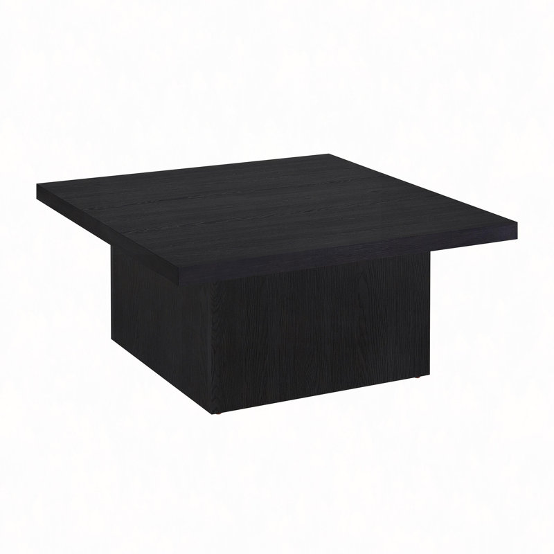 Table basse carrée en bois d'ingénierie, Noir