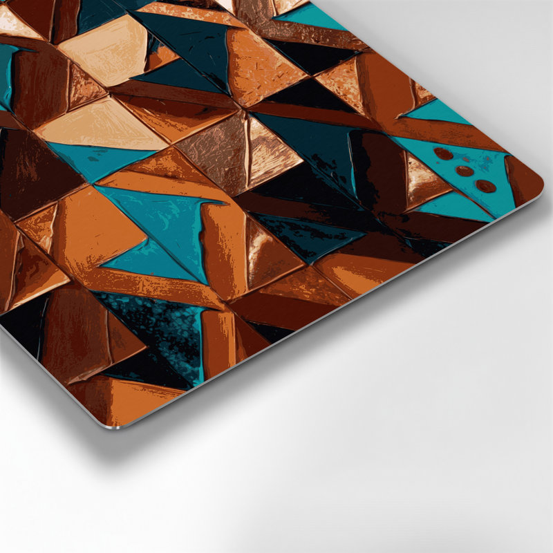 Art mural en métal brun avec motifs géométriques de style sud-ouest 199, H 144 po x l 144 po x P 0,05 po