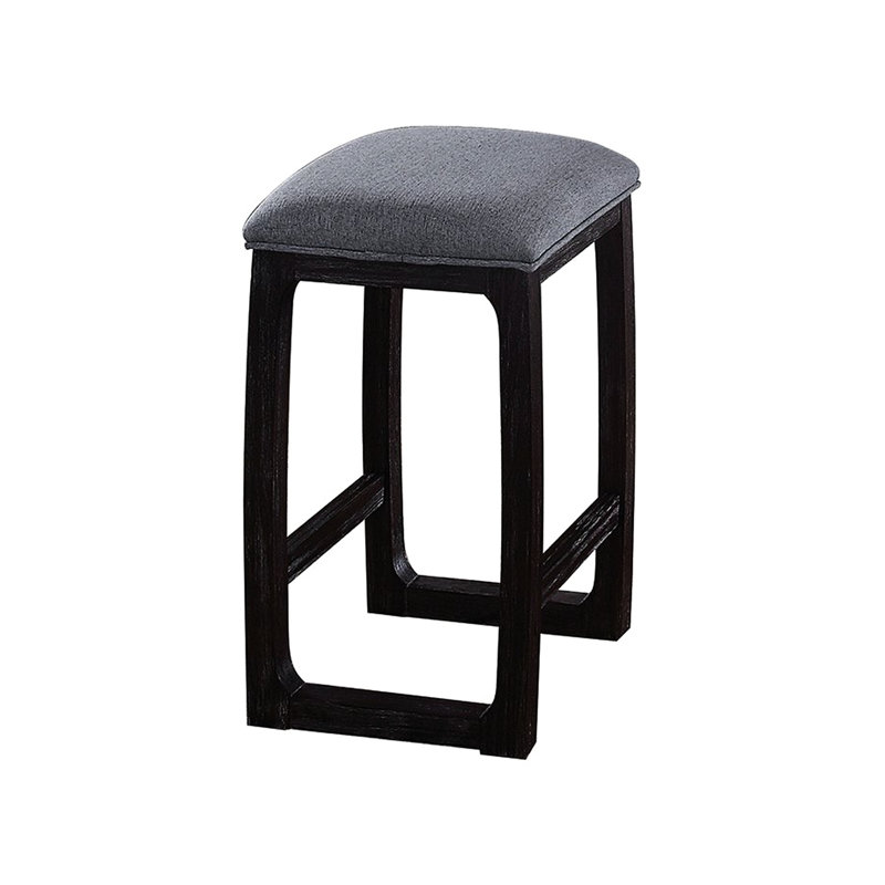 Enchanteur tabouret de hauteur comptoir en tissu gris et attrayant patiné