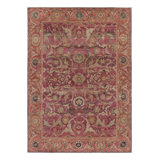 Rug & Kilim’S Modern Classics Rug In Soft Fuschia And Gold Traditional Medallion