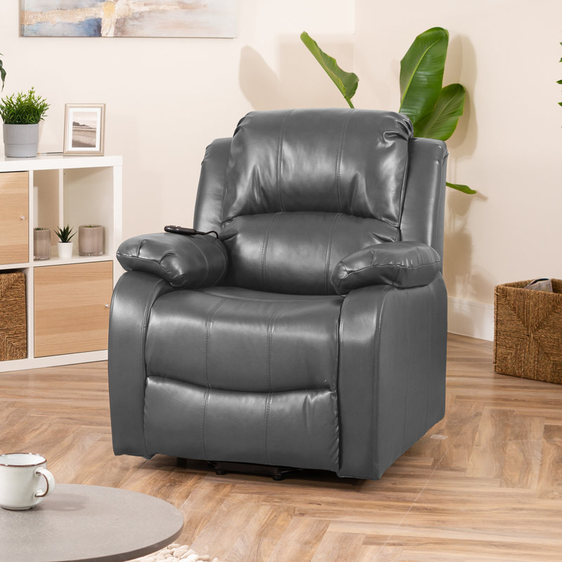 Patchway Faux Leather Heated Massage Chair, Grey