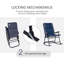 Ensemble de patio d'extérieur 3 pièces avec table en verre et chaises berçantes rembourrées pliables-807762830