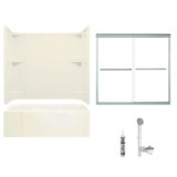 60" W x 72" H Frameless Rectangle Sliding Tub & Shower Kit with Towel Bar and Base Included
