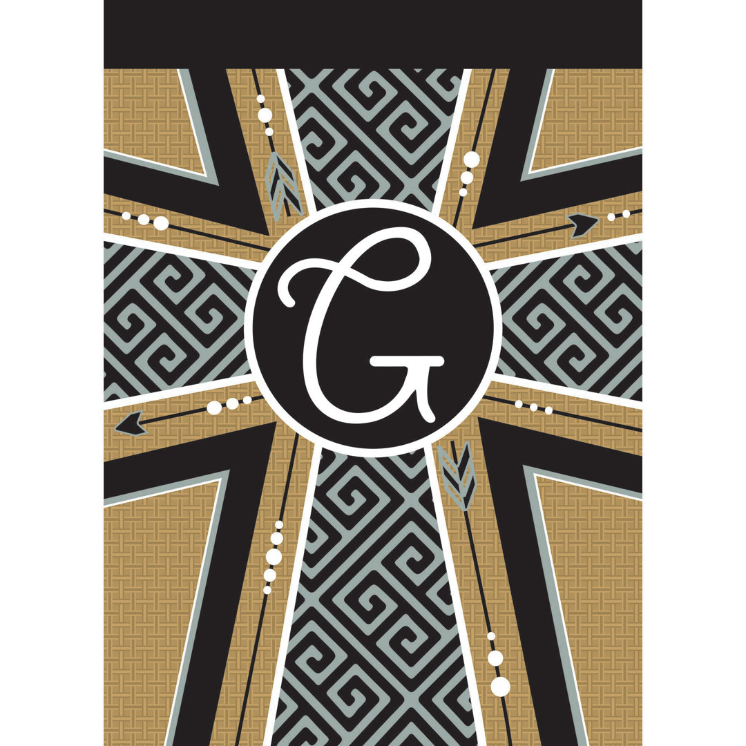 Double Sided 18'' H x 13'' W Polyester Garden Flag East Urban Home Monogram 