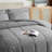 Grey Queen Size Comforter Set - 7 Pieces, Bed In A Bag Bedding Sets With All Season Soft Quilted Warm Fluffy Reversible Comforter,Flat Sheet,Fitted Sheet,2 Pillow Shams,2 Pillowcases