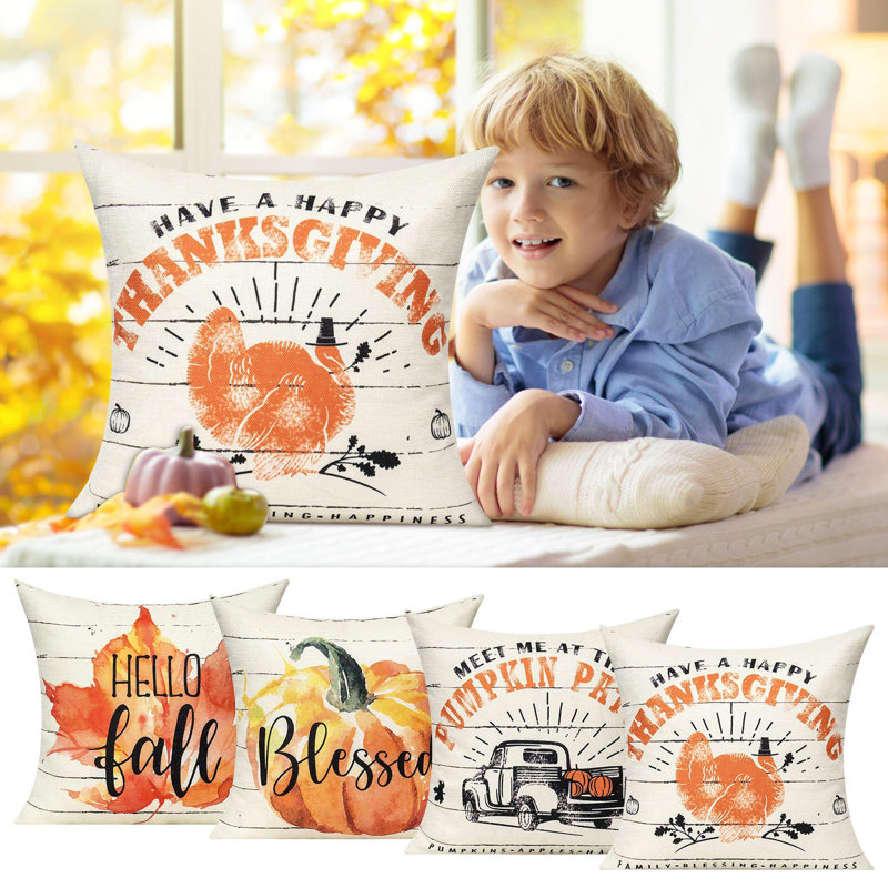 Housse de coussin de décoration de famille 1pc Pumpkining Festival