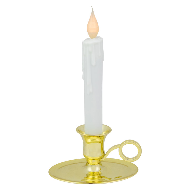 Lampe bougie de Noël 8 po pré-éclairée avec lumière blanche et base ovale 8 po