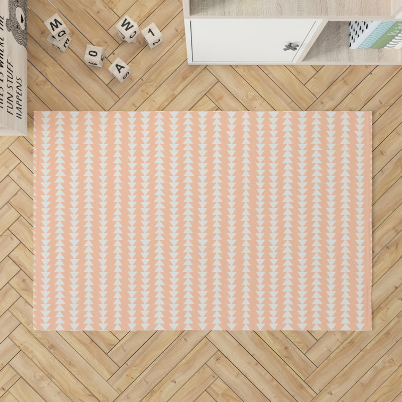 Tapis de jeu Tribal Arrows, Pêche / orange, Rectangle 4 pi x 6 pi