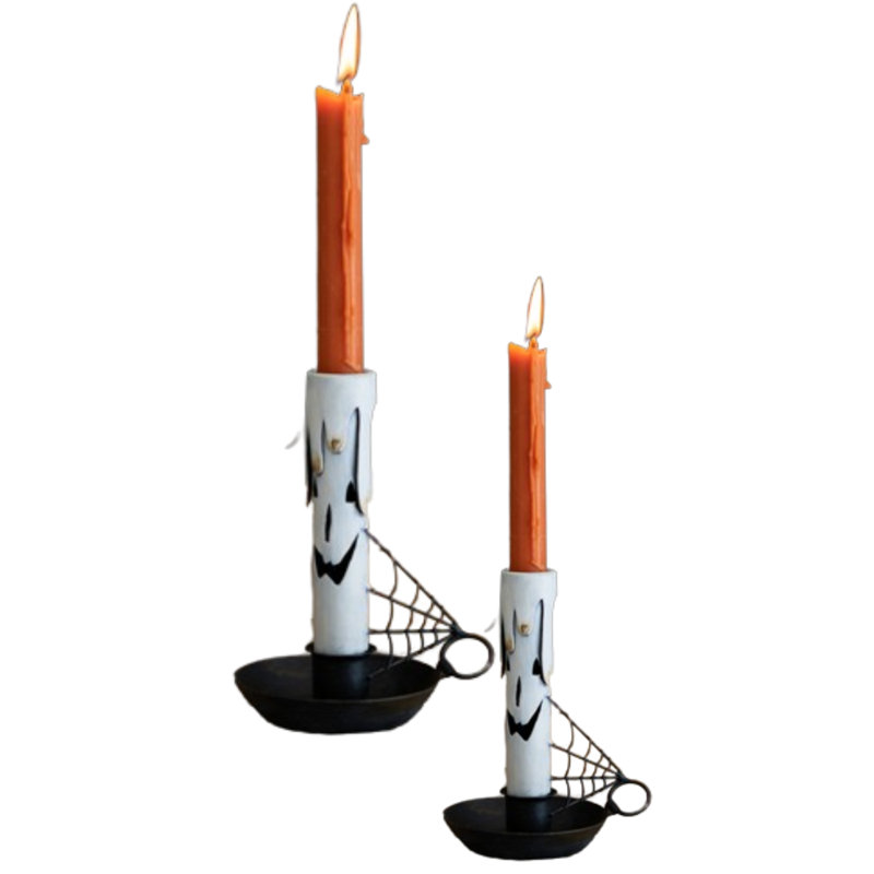 2 Piece Metal Tabletop Candlestick Set