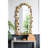 Full Length Arched Wall Mirror With Golden Leaf Accents