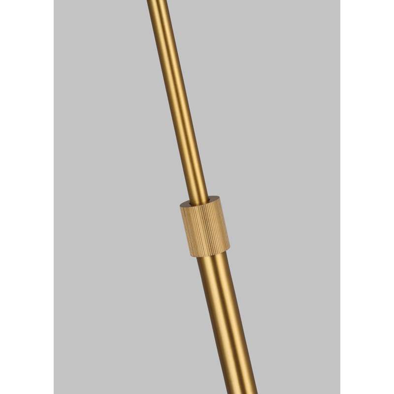 Adjustable Matte White and Burnished Brass LED Floor Lamp