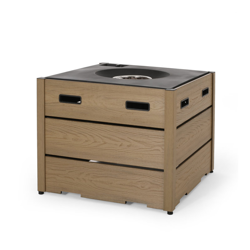 Foyer d'extérieur au propane carré de 31 po WPC - 40 000 BTU, Brun