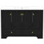 Armoire de salle de bain 48 po style français sculptée noire, armoire de rangement abondante - 4 portes à fermeture douce et 2 tiroirs
