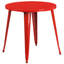 Ensemble de table ronde intérieure / extérieure en métal 24 po avec 2 chaises à dossier vertical à lattes Kathryne-1382650201