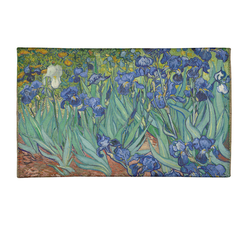 Tapis vert/bleu de chenille irises, Rectangle 2 pi x 3 pi