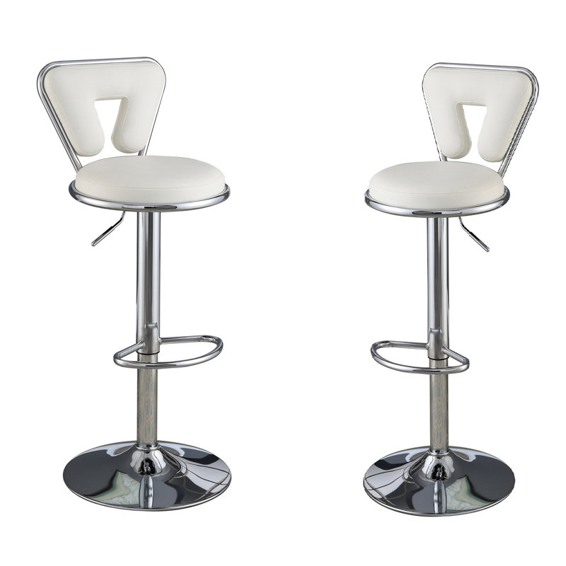 Tabouret de bar pivotant à hauteur réglable Anrea, Blanc
