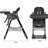 Adjustable High Chair For 0 - 6 Years, Featuring Detachable Dual Layer Tray, 5 Level Feeding System, Belt, And Silent Lockable Wheels, Black High Chair, Dining Room, Years, Feeding System, Tray,