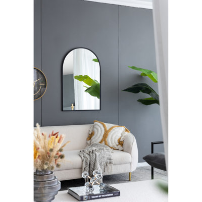 24 X 36 Metal Frame Black Arched Mirror To Enhance Your Room Decor Make Shine