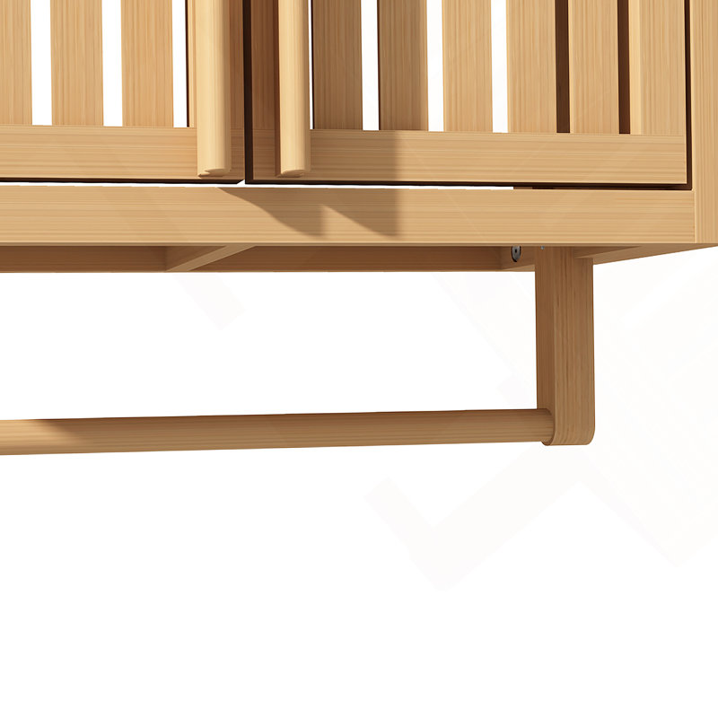Boîte de rangement murale en bambou pour salle de bain