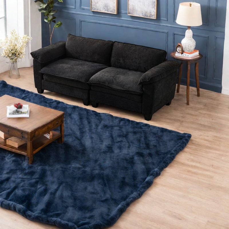 Canapés modernes confortables en chenille noire pour le salon
