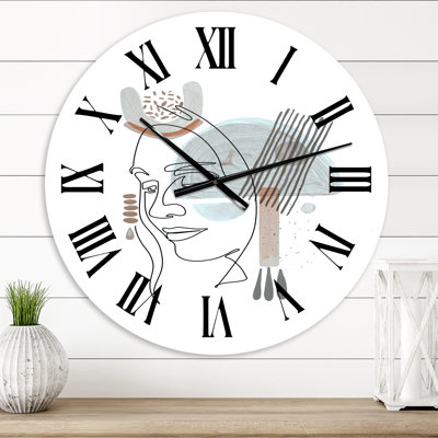 Minimal Compositions of Abstract Face VII - Horloge murale moderne