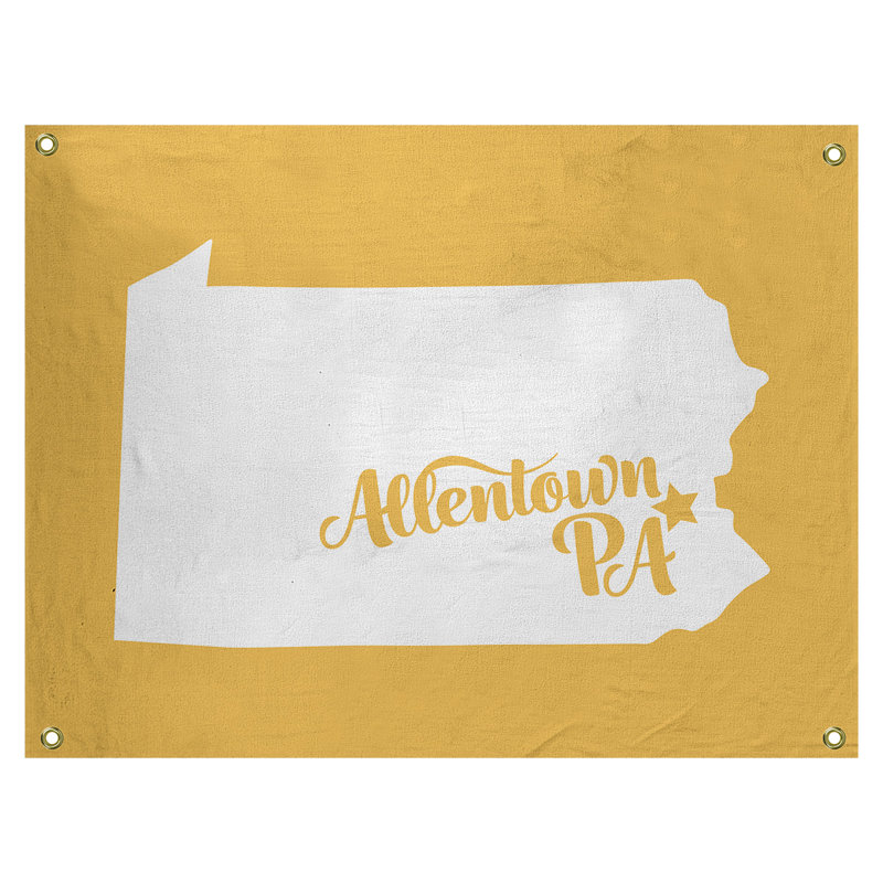 Tapisserie murale allentown pennsylvanie, H 26 po x l 36 po, Jaune