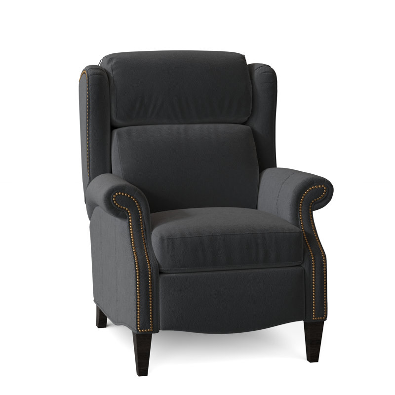 Miller Recliner, Aline Fumo Genuine Leather, Cobblestone, French Natural