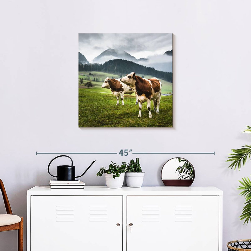 Brampt Wild Alpine Cows, 24" H x 24" W
