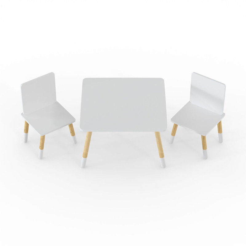 Kids 3 Piece Square Play Or Activity Table and Chair Set