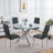 Dining Table with metal leg and glass-538736010-538736009