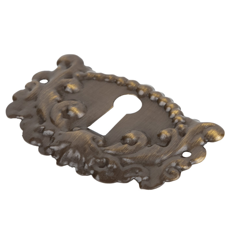 Couvercle de trou de serrure victorien en laiton antique