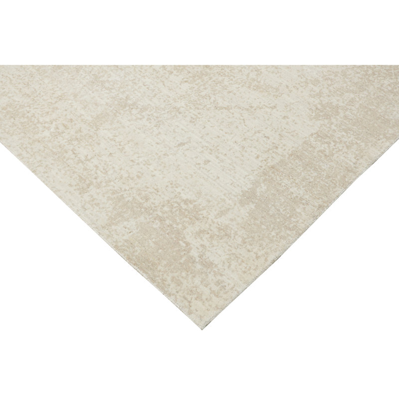 Handmade Wool Area Rug, Ivory And Beige, Rectangle 9' x 12'