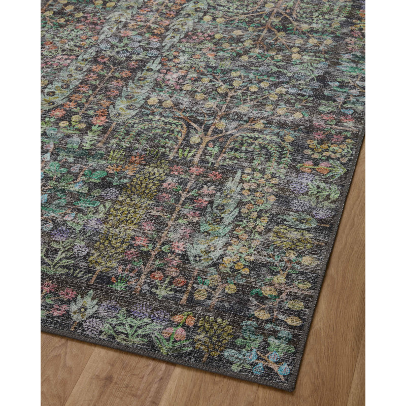 Rifle Paper Co. X Loloi Maison Grove Blue Area Rug, Rectangle 5' x 7'6"