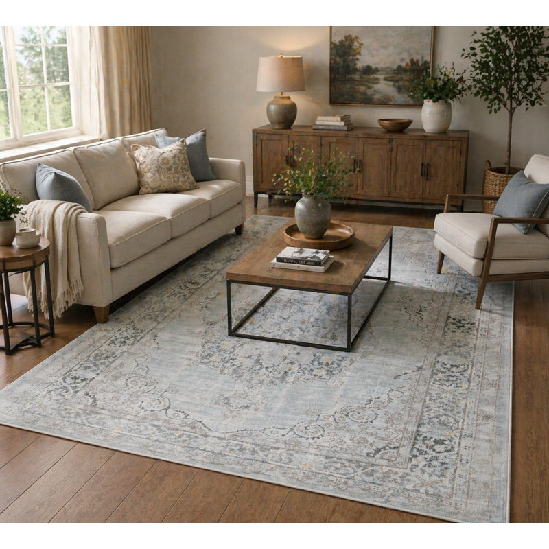 Botwith Vintage Medallion Performance Indoor Area Rug, Rectangle 2' x 3'