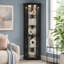 Vitrine de coin lumineuse classique avec tablettes réglables en verre, noir-1472258361