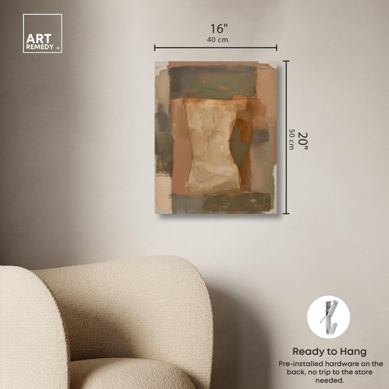 «Baked Earth Canvas Modern Boho» par Art Remedy, Toile tendue, H 20 po x l 16 po
