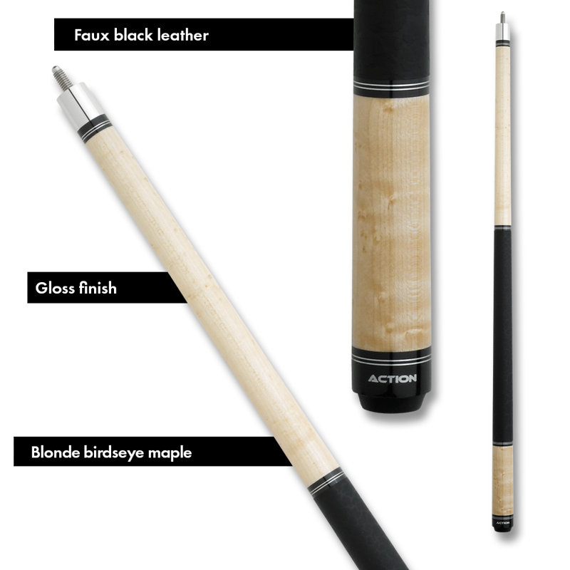 59" Ring Pool Cue, 20, Beige/Black/Silver