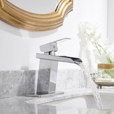Single-Hole Single-handle Bathroom Faucet with Drain Assembly